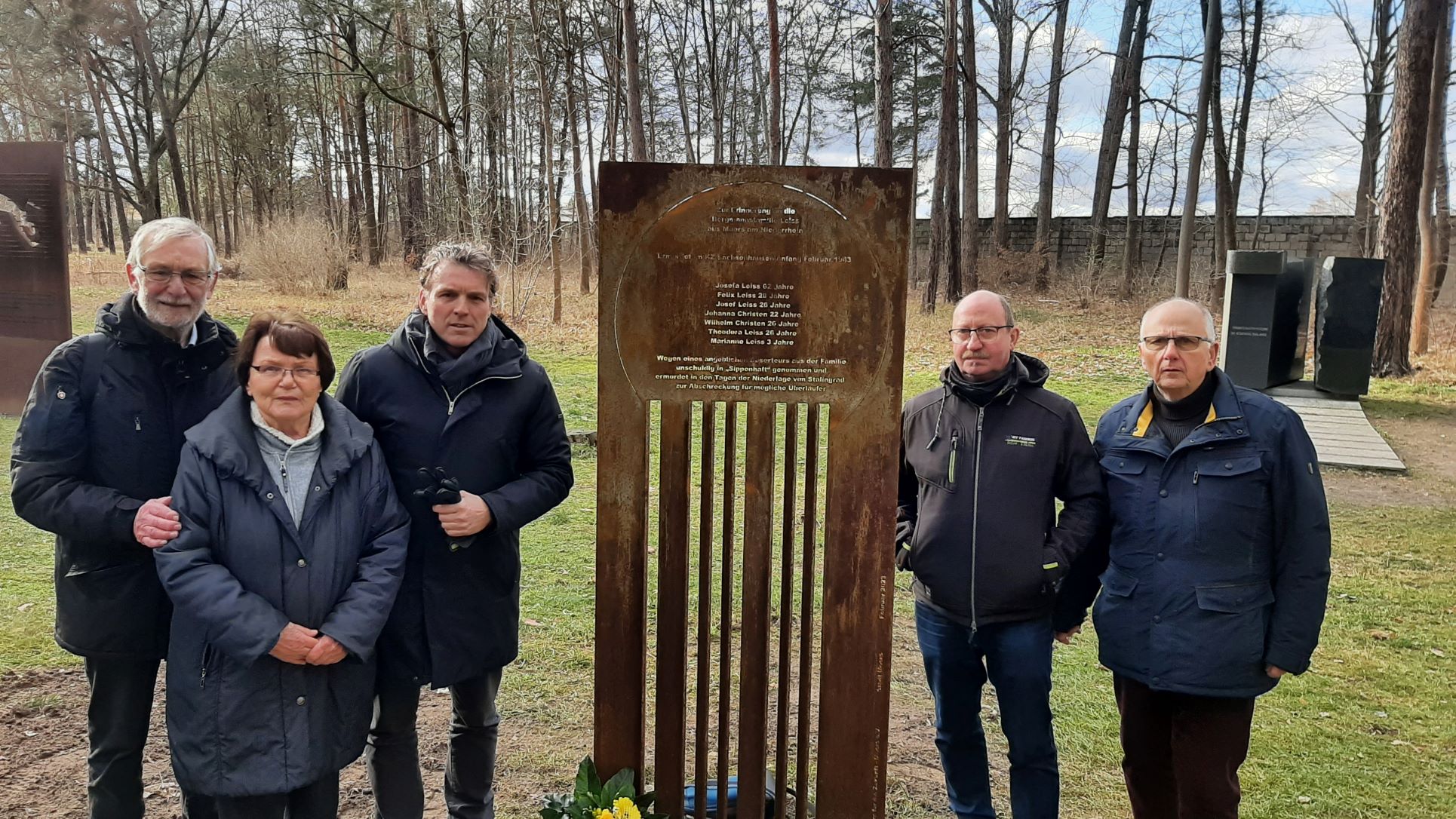4.2.2023: Gedenkveranstaltung in Sachsenhausen für die Mitglieder der Moerser Familie Leiss