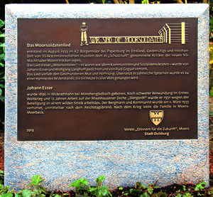 Gedenkstein für Johann Esser
