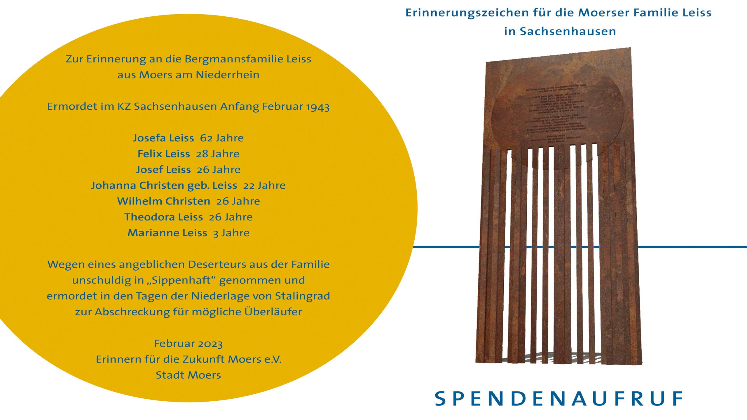Spendenaufruf: Ein Erinnerungszeichen in Sachsenhausen